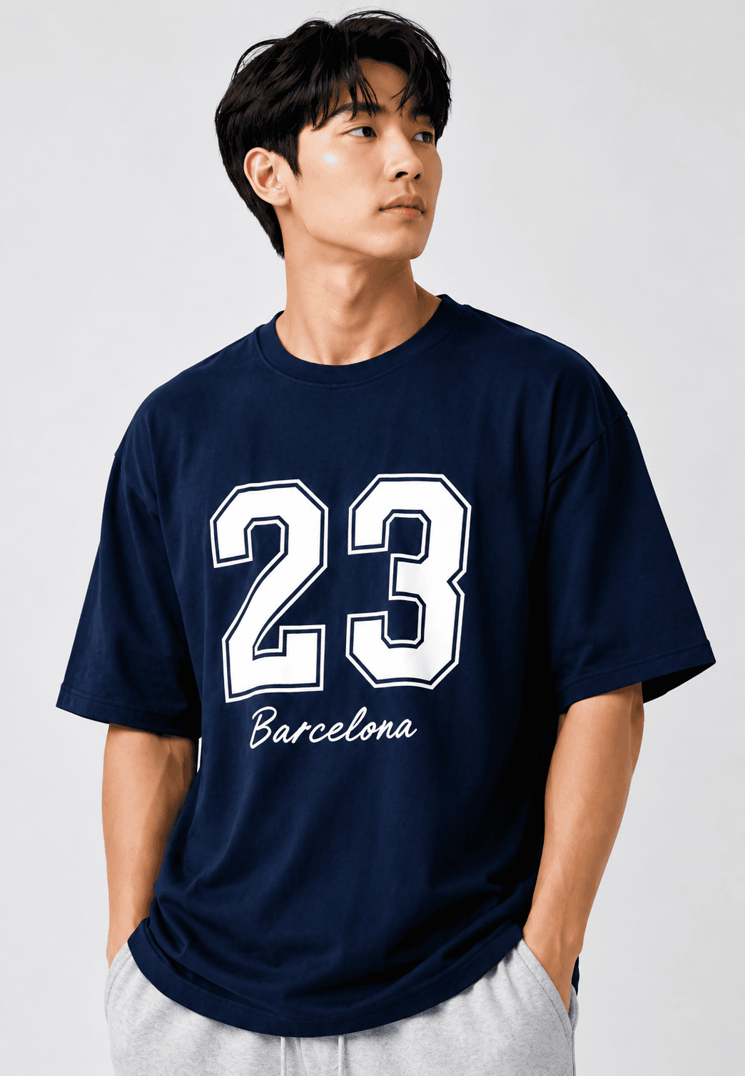 Men Oversized Bamboo T-Shirt | Gen Z Streetwear | Jersey 23
