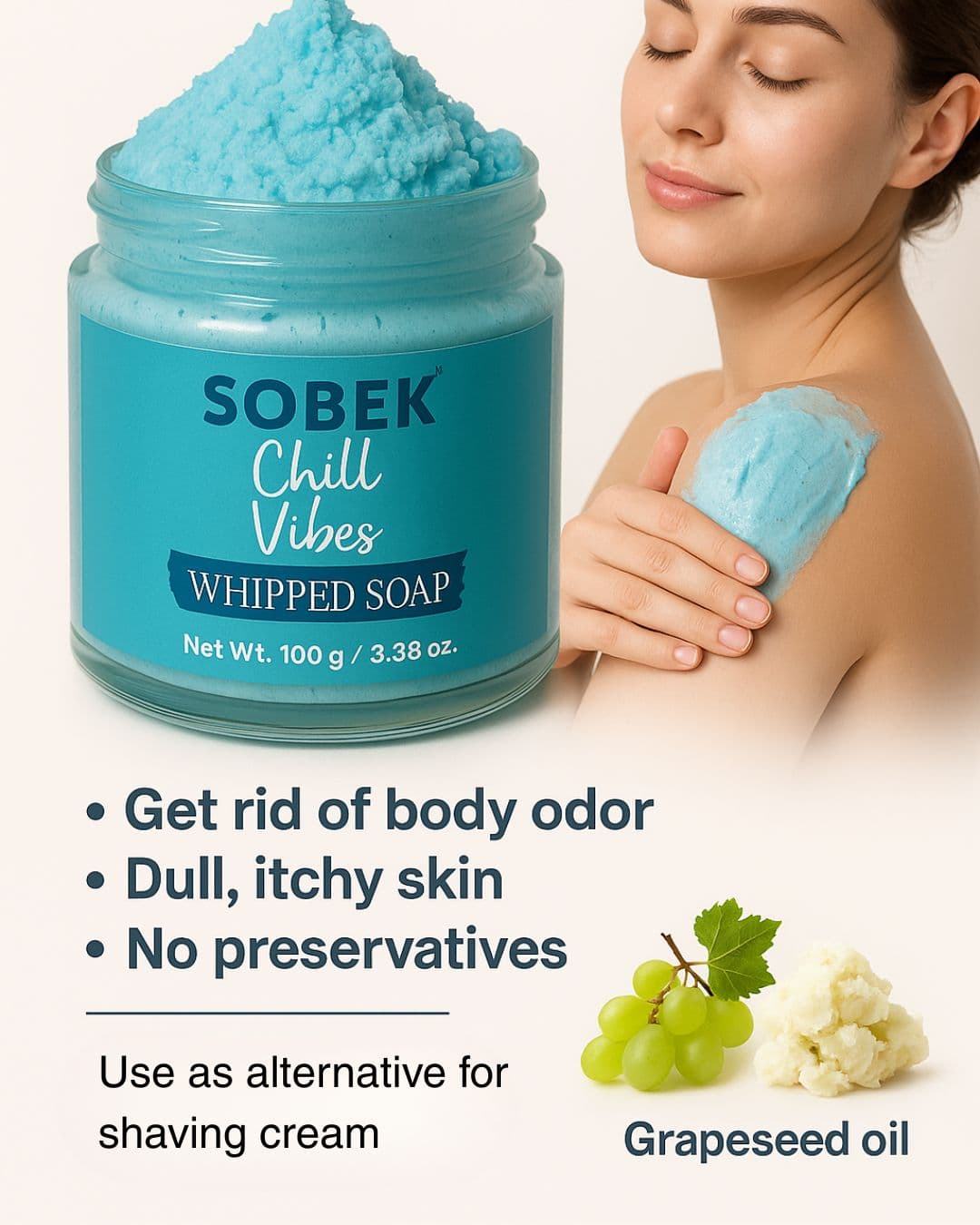  Chill Vibes | Blue Whipped Cream Soap (100g) 2