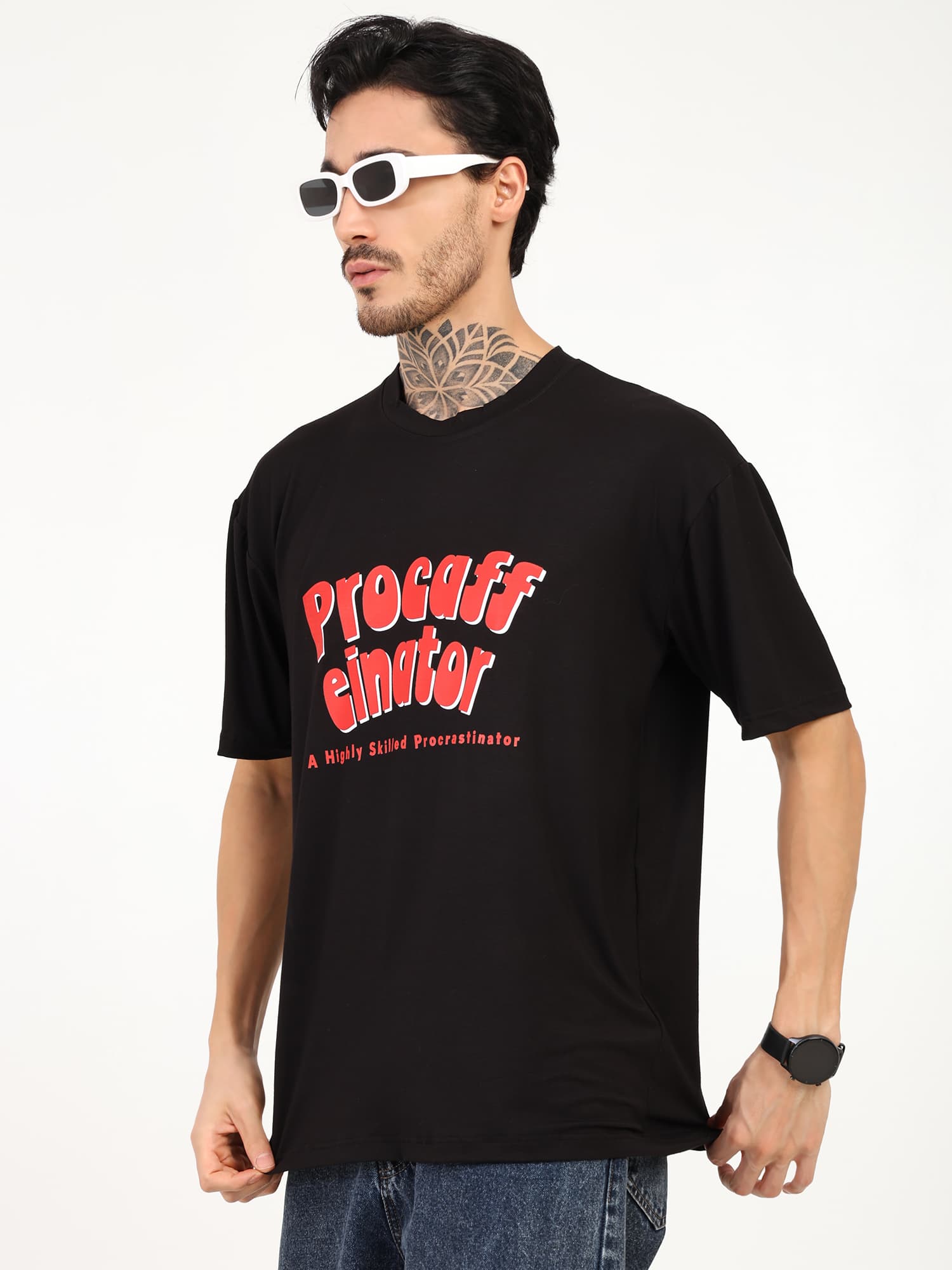 Men Oversized Bamboo T-Shirt | Gen Z Streetwear | Procaff Cinator