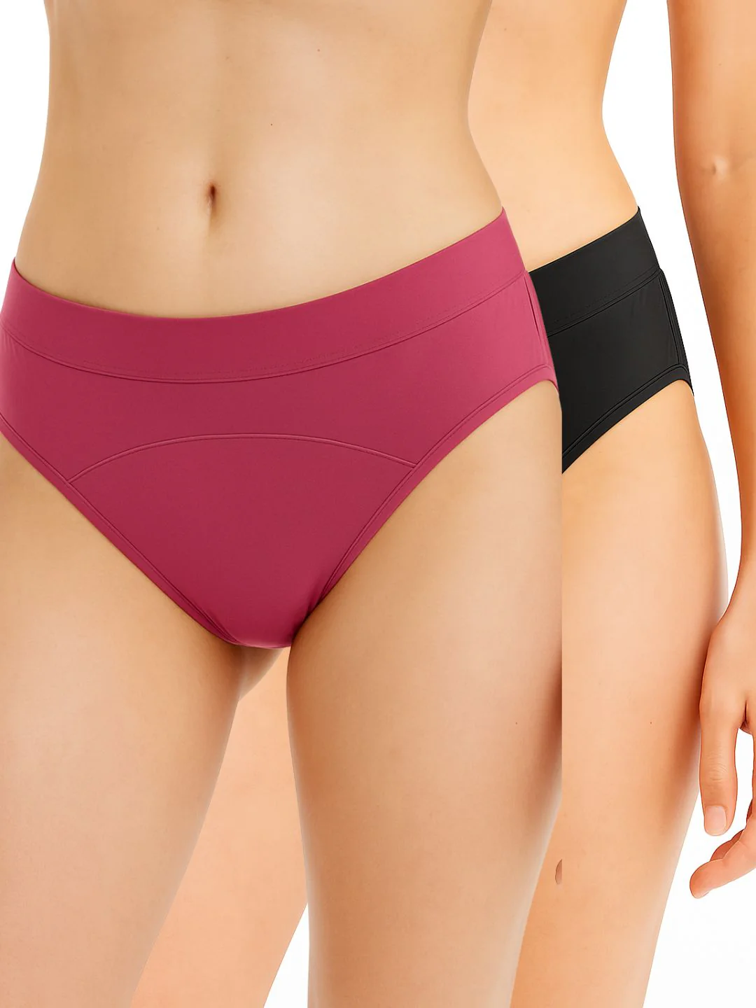 Bamboo Fabric Period Panty 5 Layer - Pack of 2 - Fuchsia Black