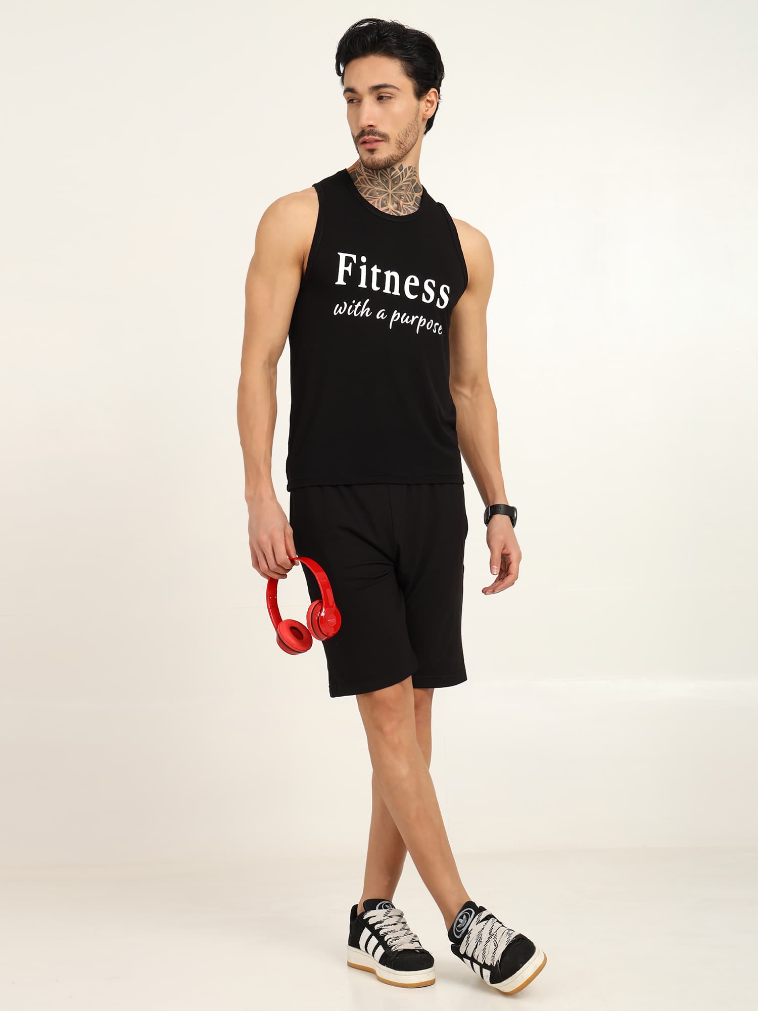 Men's Bamboo Gym Vest | Fitness With Purpose | Black
