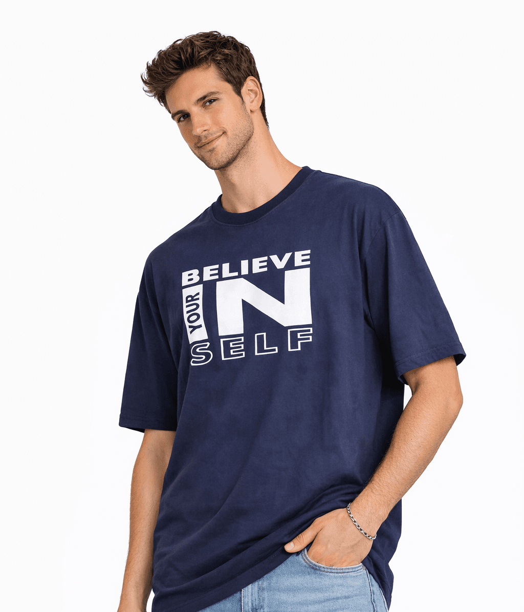 Men Oversized Bamboo T-Shirt | Gen Z Streetwear | Believe in yourself