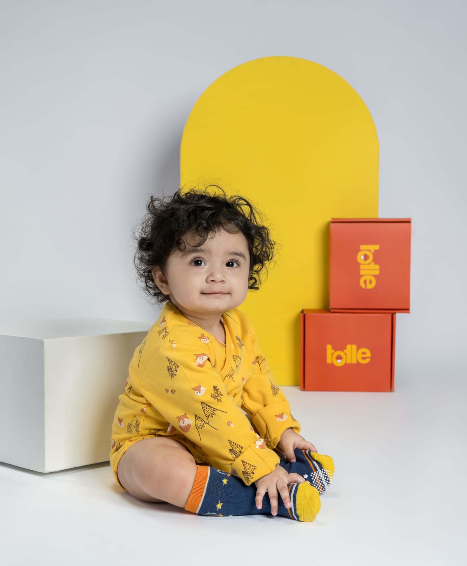 Kids Bodysuit | Printed - Yellow