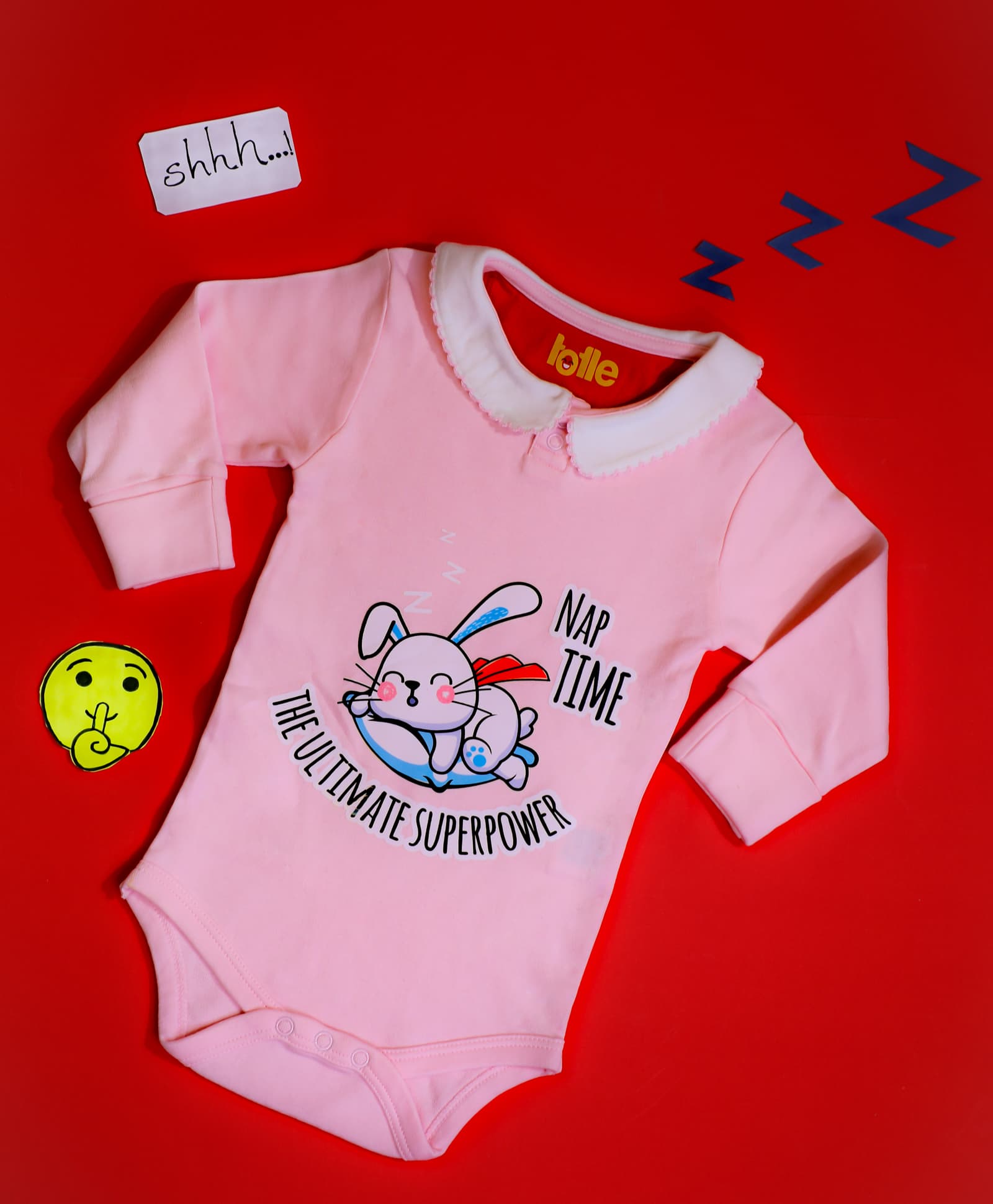 Kids Bodysuit | Printed - Baby Pink